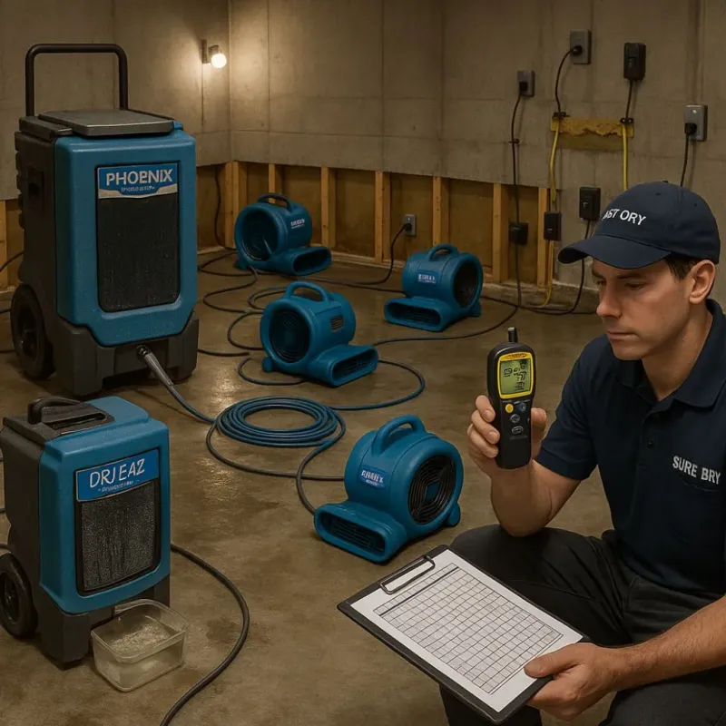 Structural Drying and Dehumidification process in El Segundo, CA